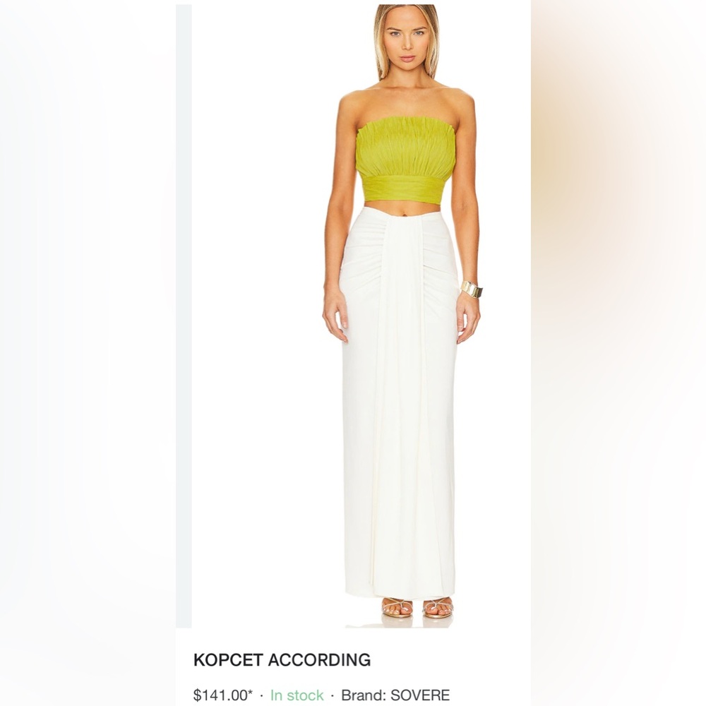 SOVERE pleated ACCORDING BODICE in FERN